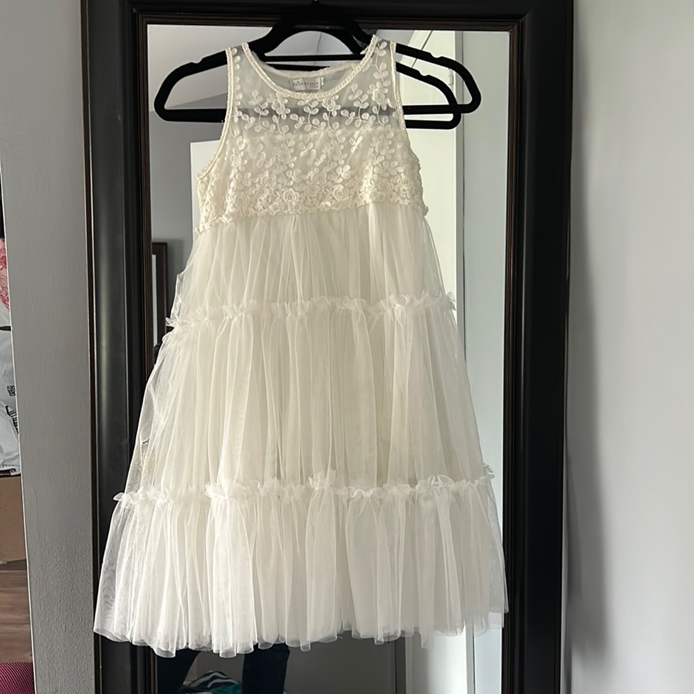 Trish Scully Child White Gauzy Dress